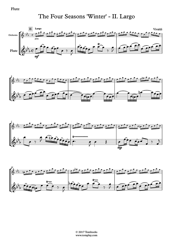 Winter (largo) Sheet Music To Download And Print